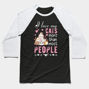 Just A Girl Who Loves Breed Overview Cat And Heart Baseball T-Shirt